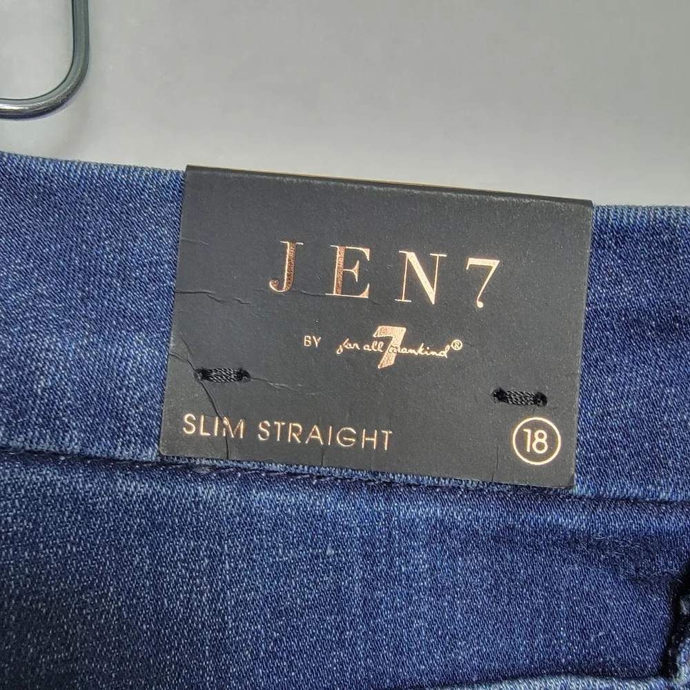 Women's JEN7‎ Slim Straight Blue Jeans SIZE 18 Misses  #878